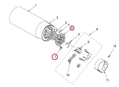 Grzałka 12kW 230/400V 13ohm kod WD30835.02 do WD12 z ochroną termiczną WD734.0110 - Wexiodisk